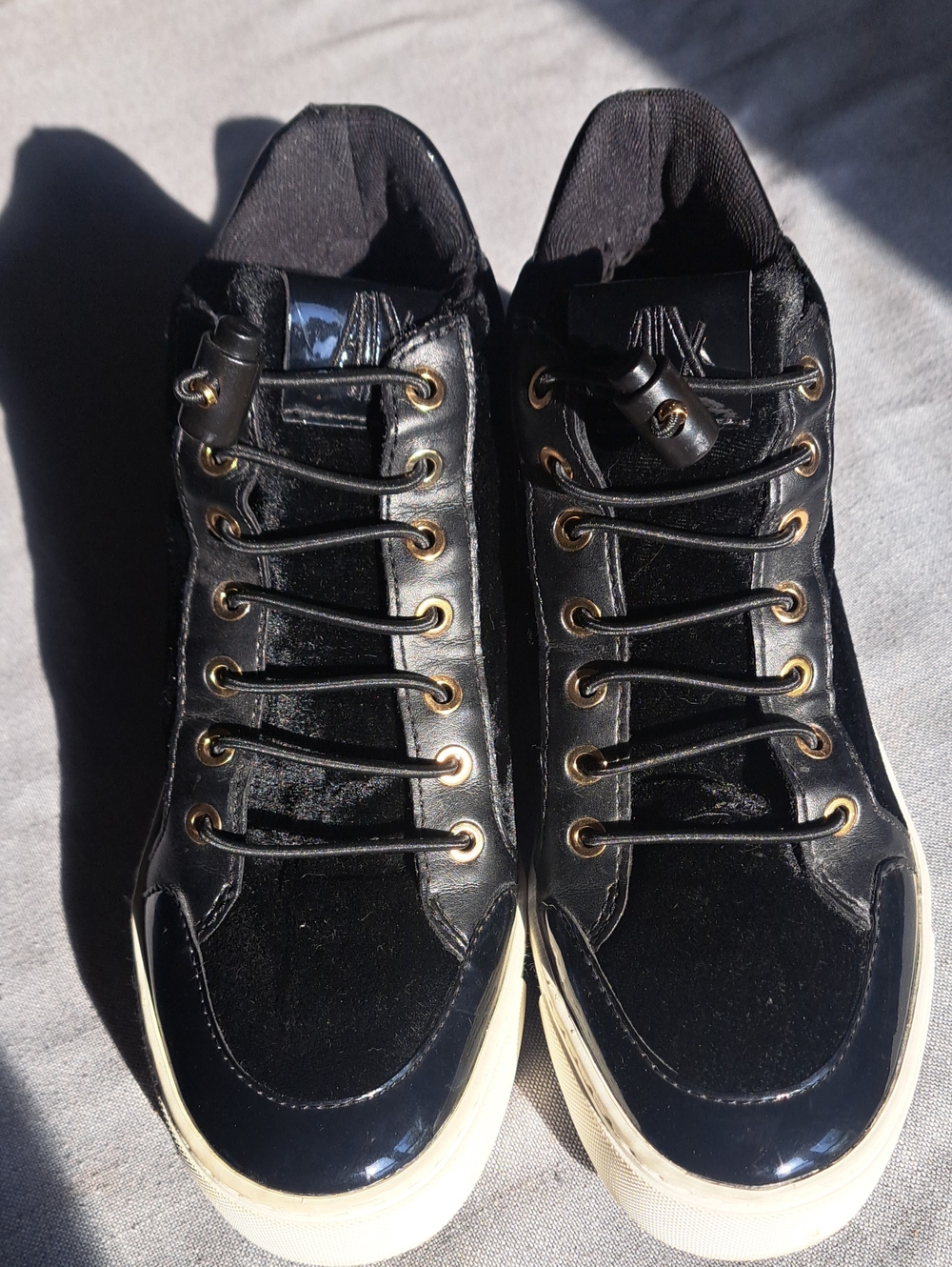 Giorgio Armani Black Velvet Sneakers - Picture 3 of 8